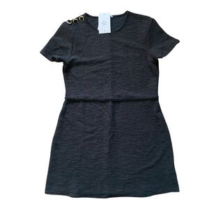 NWT H&M Black Short Sleeve Dress with Gold Accents M